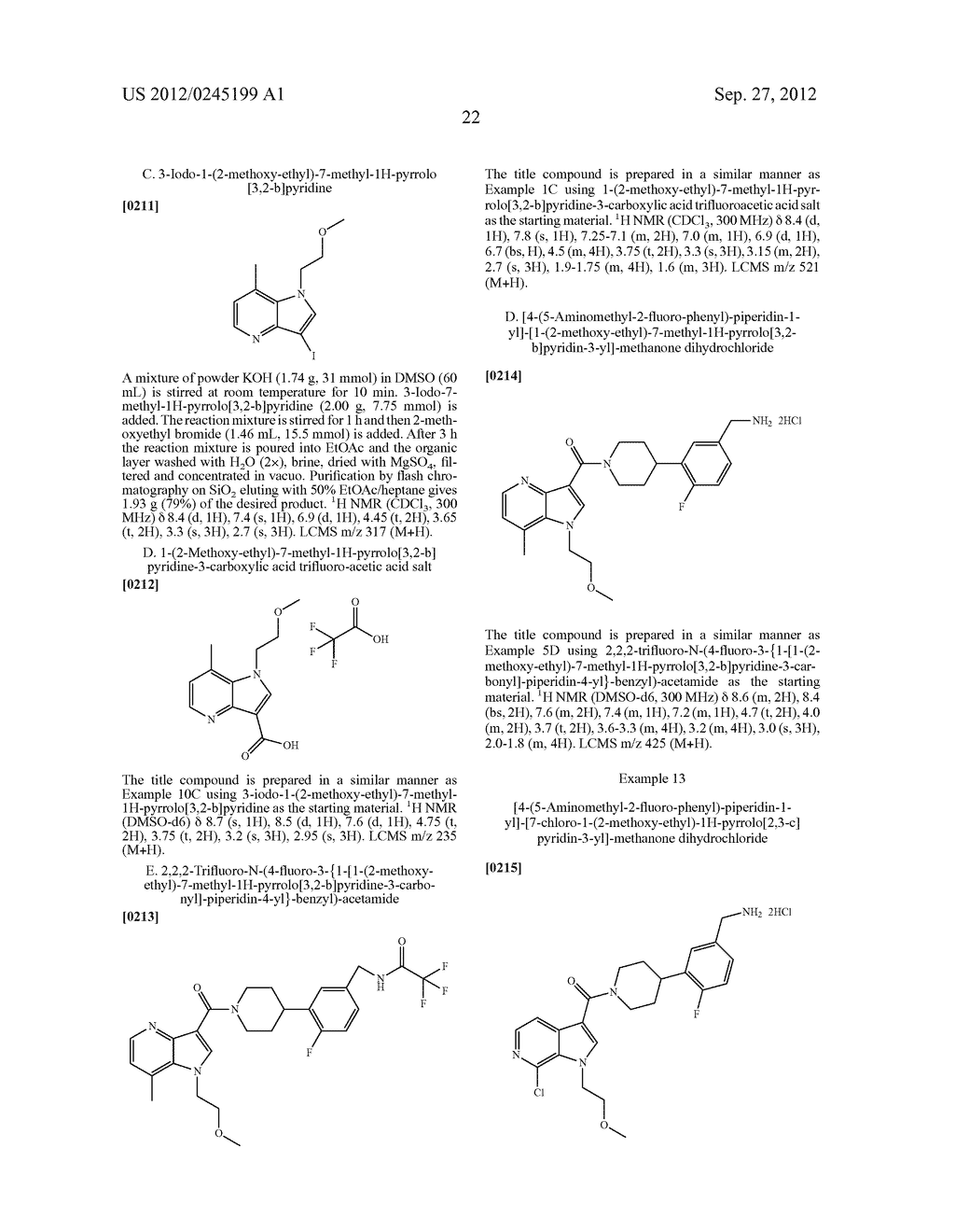 [4 [4-(AMINOMETHYL-2-FLUORO-PHENYL)-PIPERIDIN-1-YL]-(1H-PYRROLO-PYRIDIN-YL-    )-METHANONES AND SYNTHESIS THEREOF - diagram, schematic, and image 23