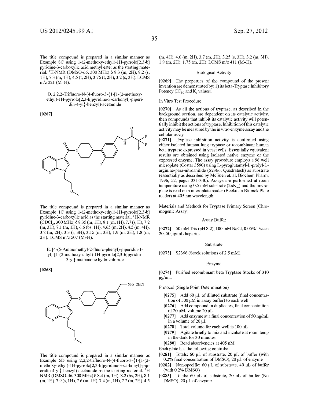 [4 [4-(AMINOMETHYL-2-FLUORO-PHENYL)-PIPERIDIN-1-YL]-(1H-PYRROLO-PYRIDIN-YL-    )-METHANONES AND SYNTHESIS THEREOF - diagram, schematic, and image 36