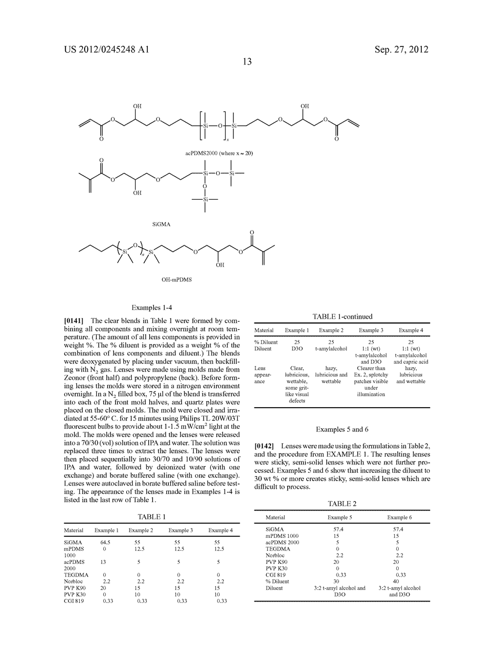 SILICONE HYDROGELS FORMED FROM REACTION MIXTURES FREE OF HYDROPHILIC     MONOMERS - diagram, schematic, and image 14