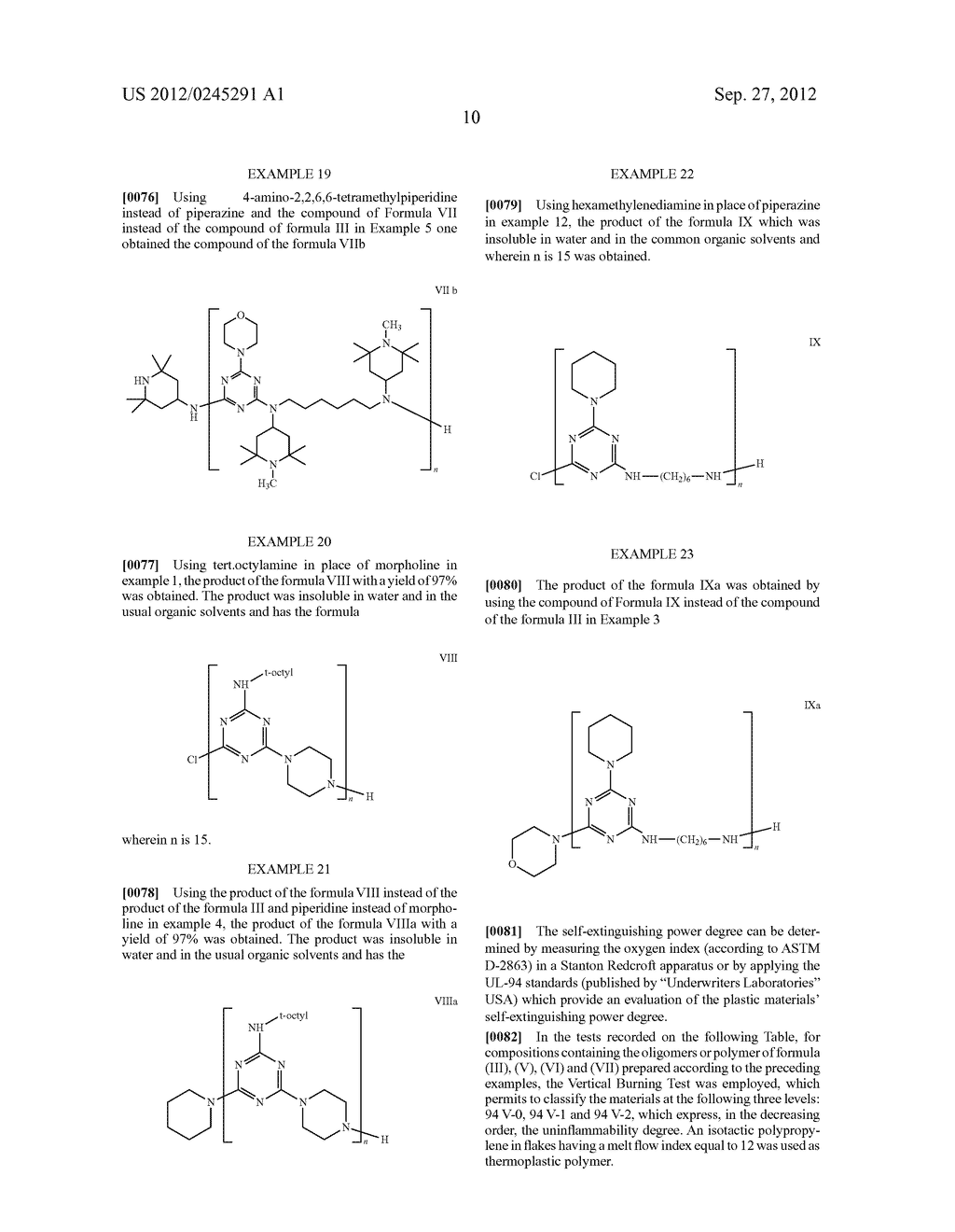 Polytriazinyl Compounds as Flame Retardants and Light Stabilizers - diagram, schematic, and image 11