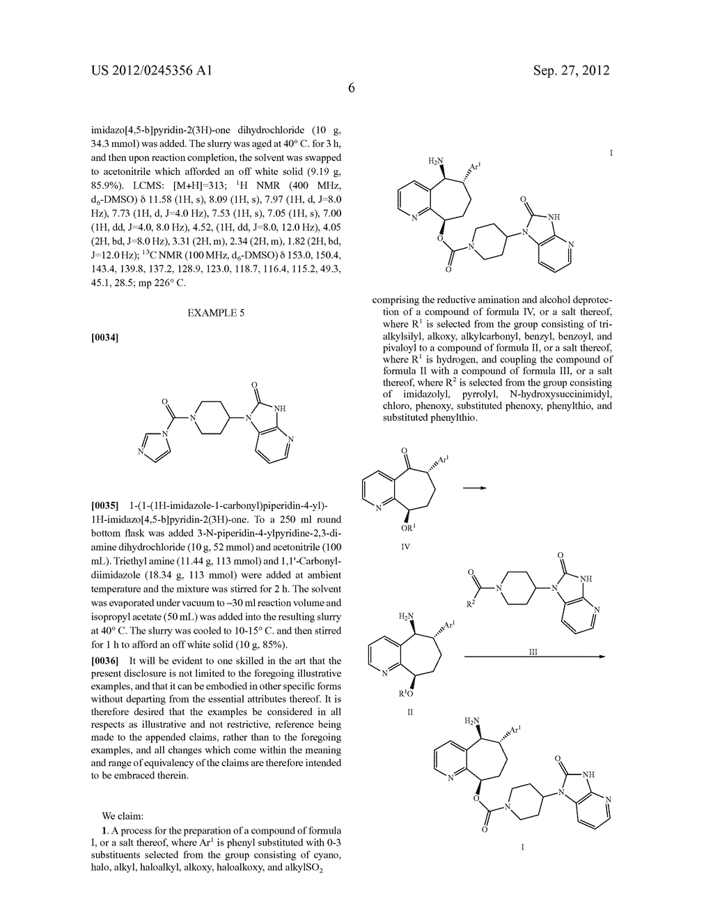Process for the Preparation of Cycloheptapyridine CGRP Receptor     Antagonists - diagram, schematic, and image 07