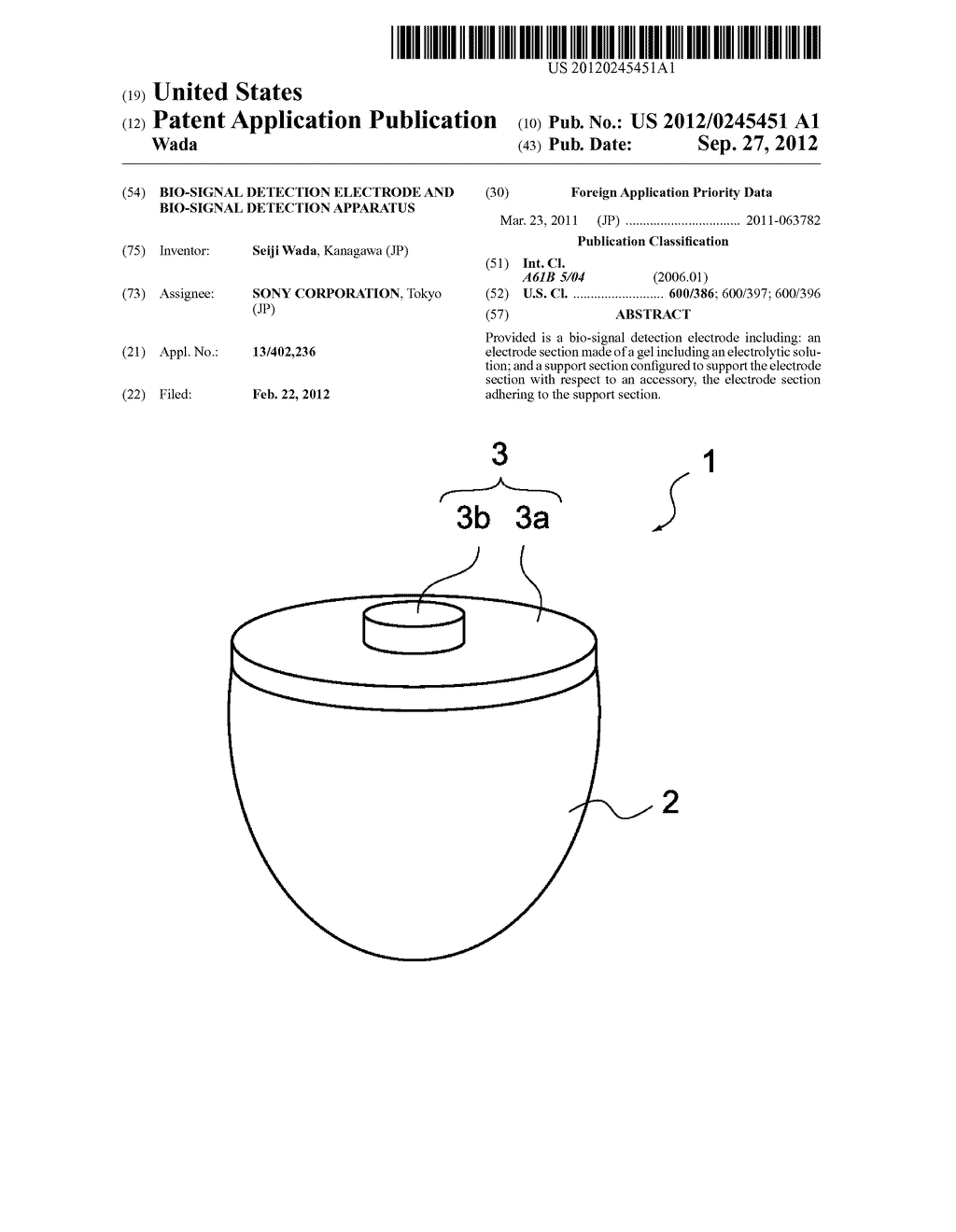 BIO-SIGNAL DETECTION ELECTRODE AND BIO-SIGNAL DETECTION APPARATUS - diagram, schematic, and image 01