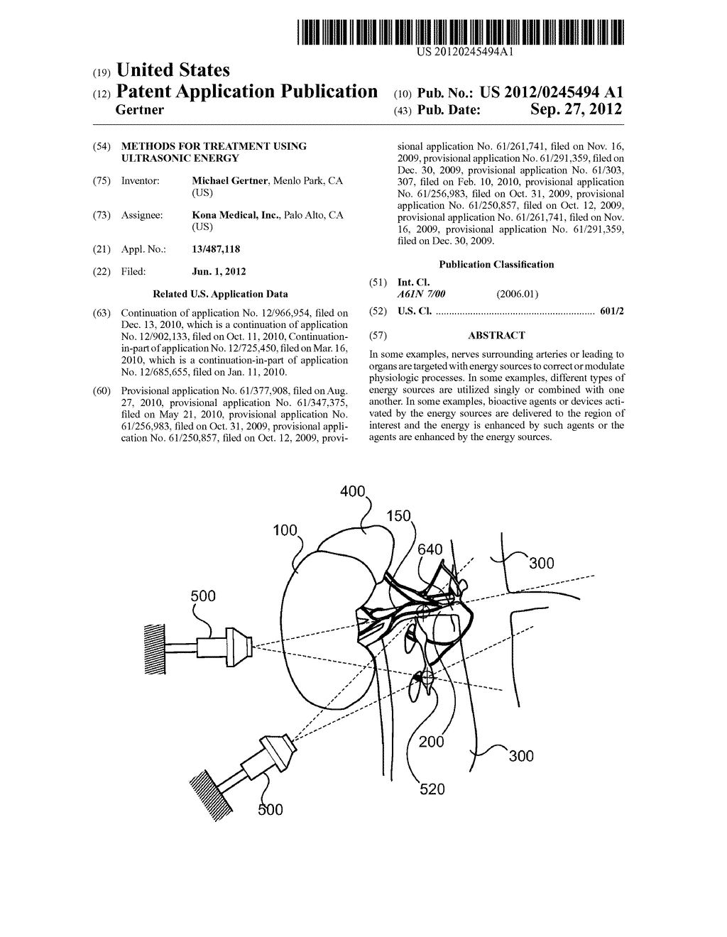 METHODS FOR TREATMENT USING ULTRASONIC ENERGY - diagram, schematic, and image 01