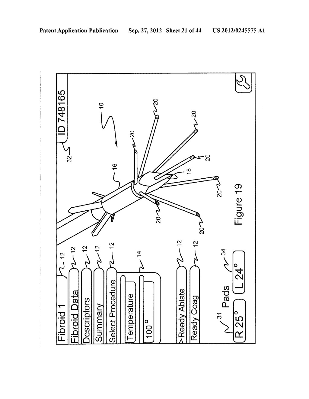 USER INTERFACE AND NAVIGATIONAL TOOL FOR REMOTE CONTROL OF AN ANCHORED RF     ABLATION DEVICE FOR DESTRUCTION OF TISSUE MASSES - diagram, schematic, and image 22