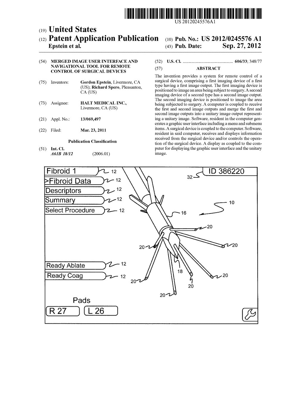 MERGED IMAGE USER INTERFACE AND NAVIGATIONAL TOOL FOR REMOTE CONTROL OF     SURGICAL DEVICES - diagram, schematic, and image 01