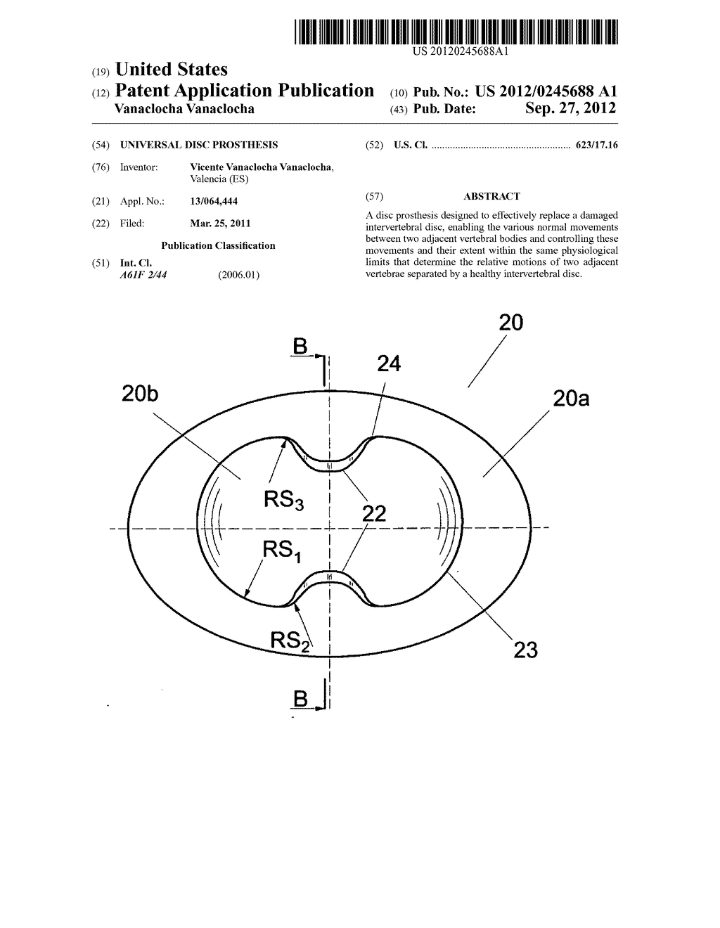 Universal disc prosthesis - diagram, schematic, and image 01