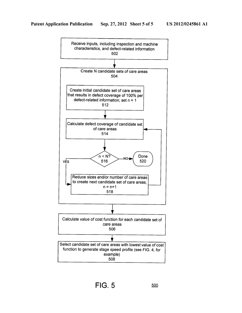 METHODS AND APPARATUS FOR OPTIMIZATION OF INSPECTION SPEED BY GENERATION     OF STAGE SPEED PROFILE AND SELECTION OF CARE AREAS FOR AUTOMATED WAFER     INSPECTION - diagram, schematic, and image 06