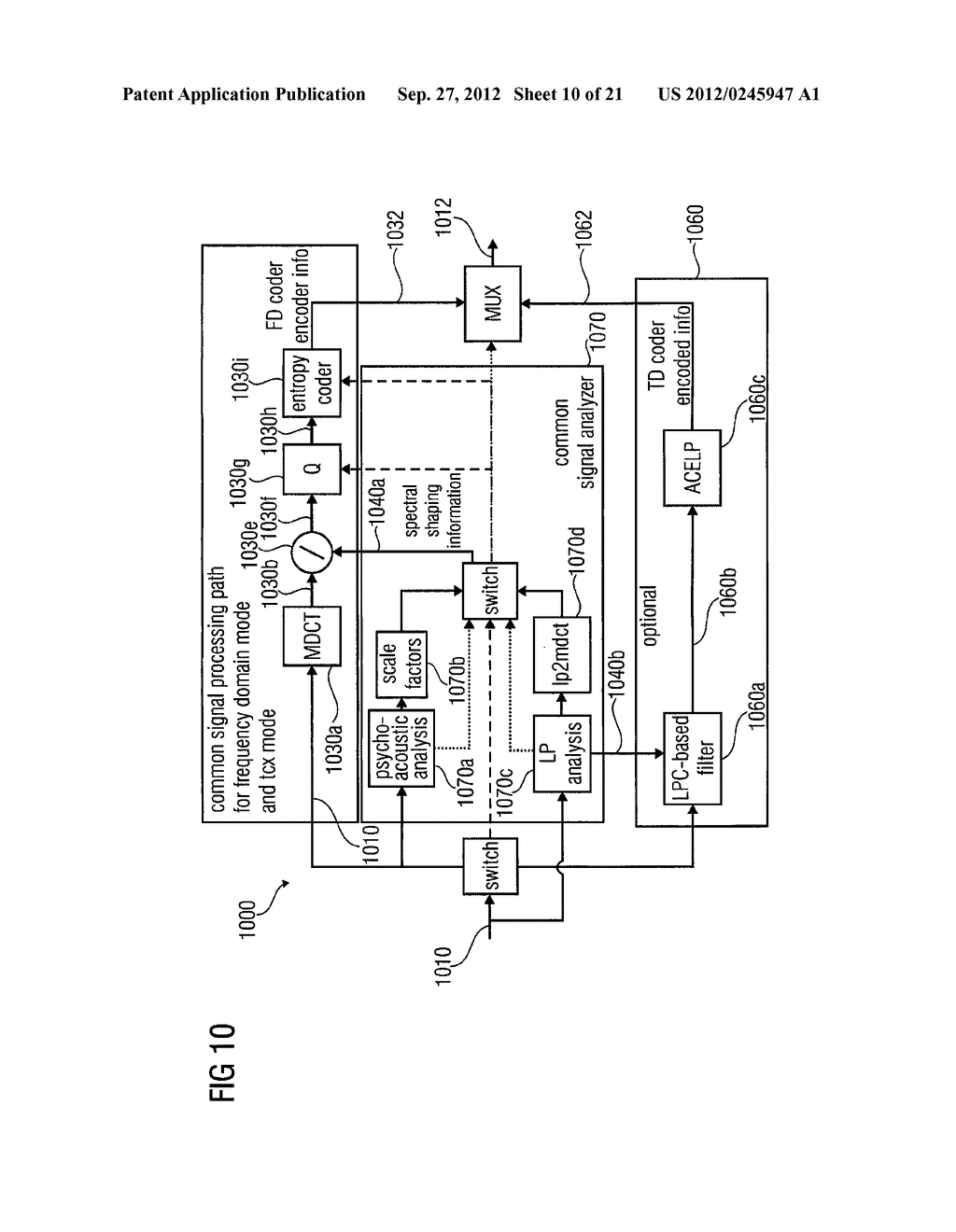 MULTI-MODE AUDIO SIGNAL DECODER, MULTI-MODE AUDIO SIGNAL ENCODER, METHODS     AND COMPUTER PROGRAM USING A LINEAR-PREDICTION-CODING BASED NOISE SHAPING - diagram, schematic, and image 11