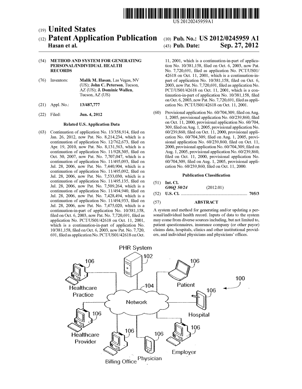 METHOD AND SYSTEM FOR GENERATING PERSONAL/INDIVIDUAL HEALTH RECORDS - diagram, schematic, and image 01