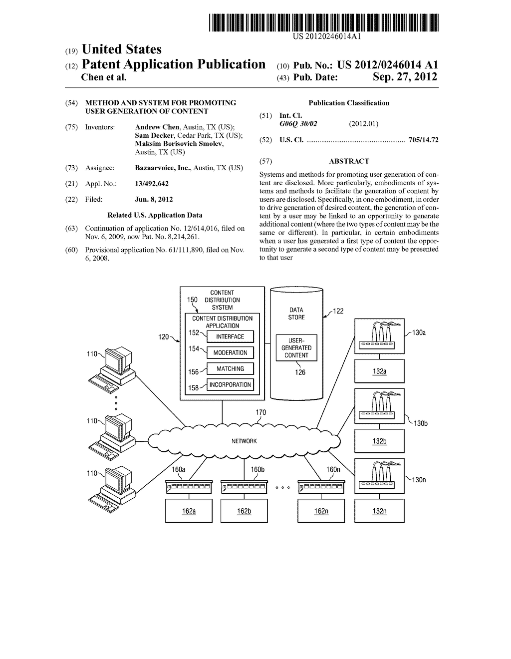 METHOD AND SYSTEM FOR PROMOTING USER GENERATION OF CONTENT - diagram, schematic, and image 01