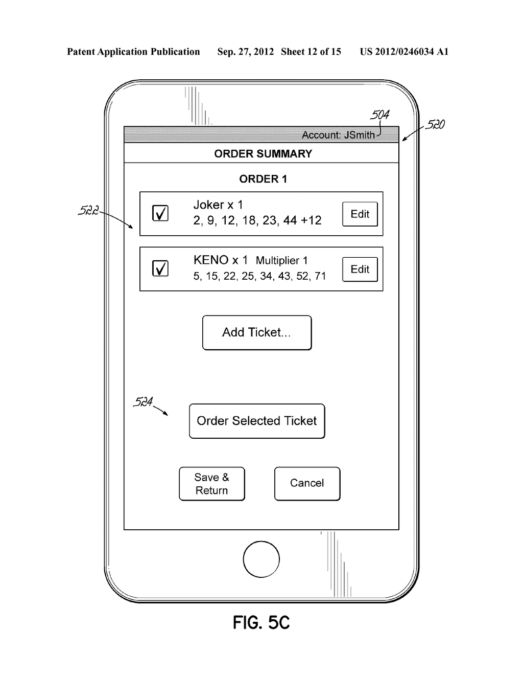 ORDERING LOTTERY TICKETS USING MACHINE-READABLE CODE IMAGES DISPLAYED ON     MOBILE DEVICES - diagram, schematic, and image 13