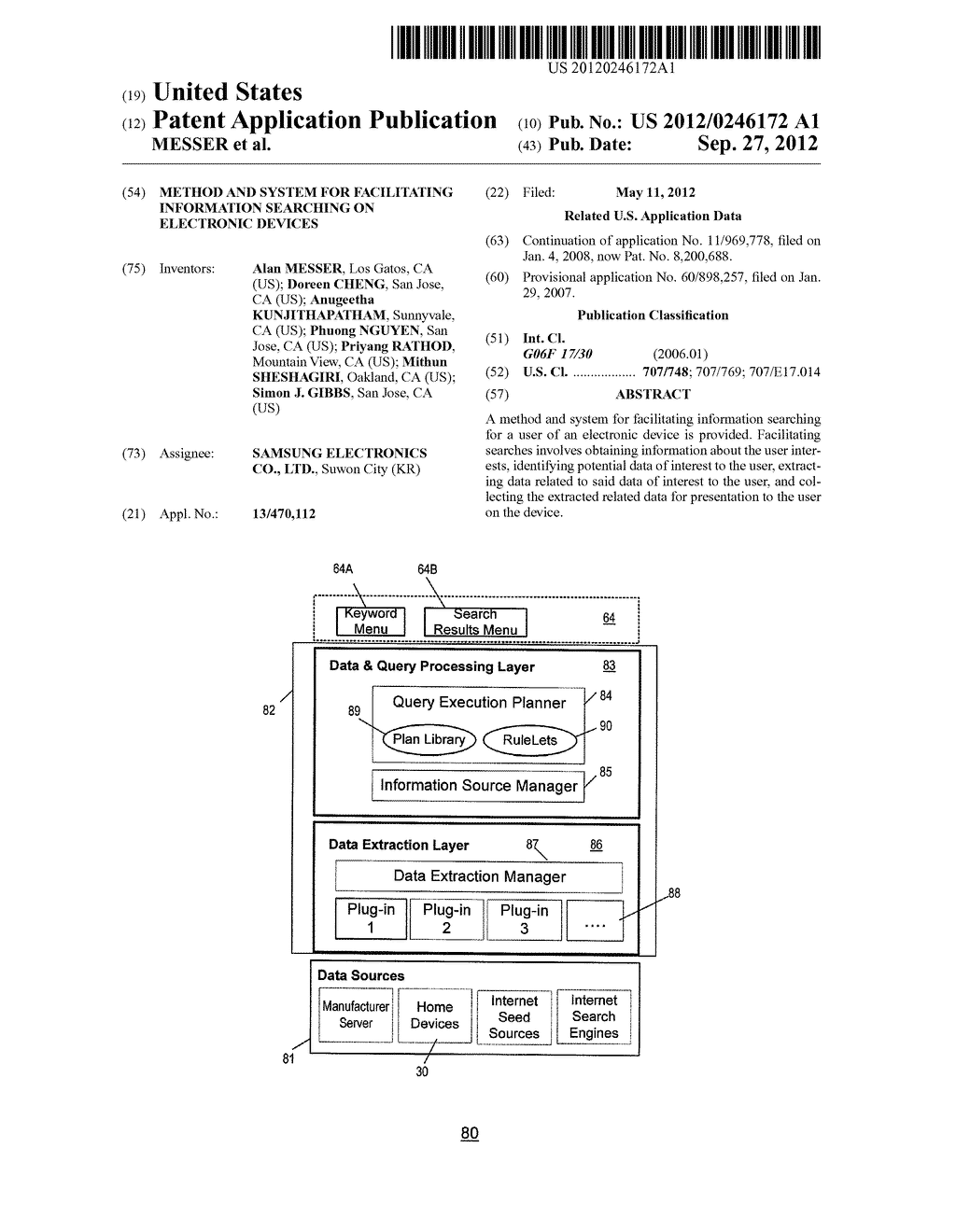 METHOD AND SYSTEM FOR FACILITATING INFORMATION SEARCHING ON ELECTRONIC     DEVICES - diagram, schematic, and image 01