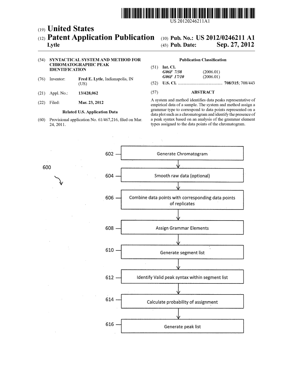 SYNTACTICAL SYSTEM AND METHOD FOR CHROMATOGRAPHIC PEAK IDENTIFICATION - diagram, schematic, and image 01