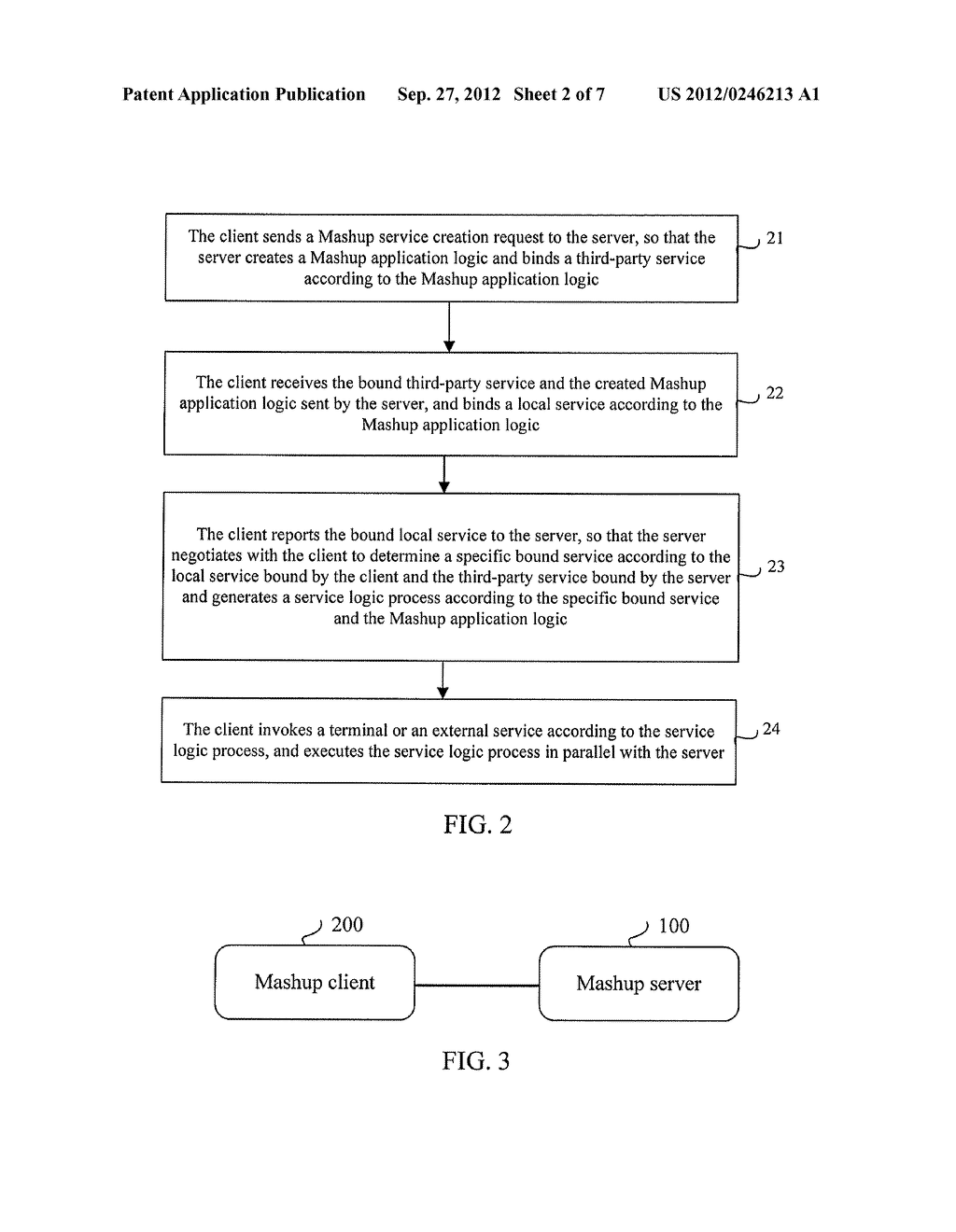 SERVICE MASHUP METHOD IMPLEMENTED THROUGH DYNAMIC COOPERATION OF CLIENT     AND SERVER, SERVER AND CLIENT - diagram, schematic, and image 03