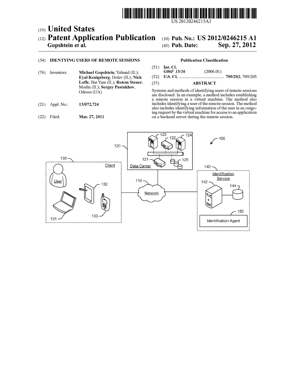 IDENTYING USERS OF REMOTE SESSIONS - diagram, schematic, and image 01