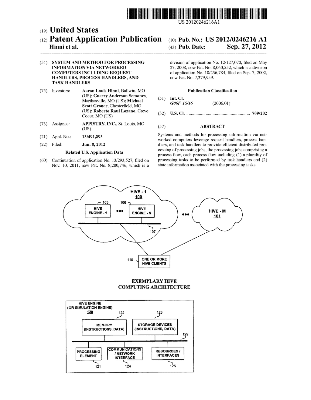 System and Method for Processing Information Via Networked Computers     Including Request Handlers, Process Handlers, and Task Handlers - diagram, schematic, and image 01