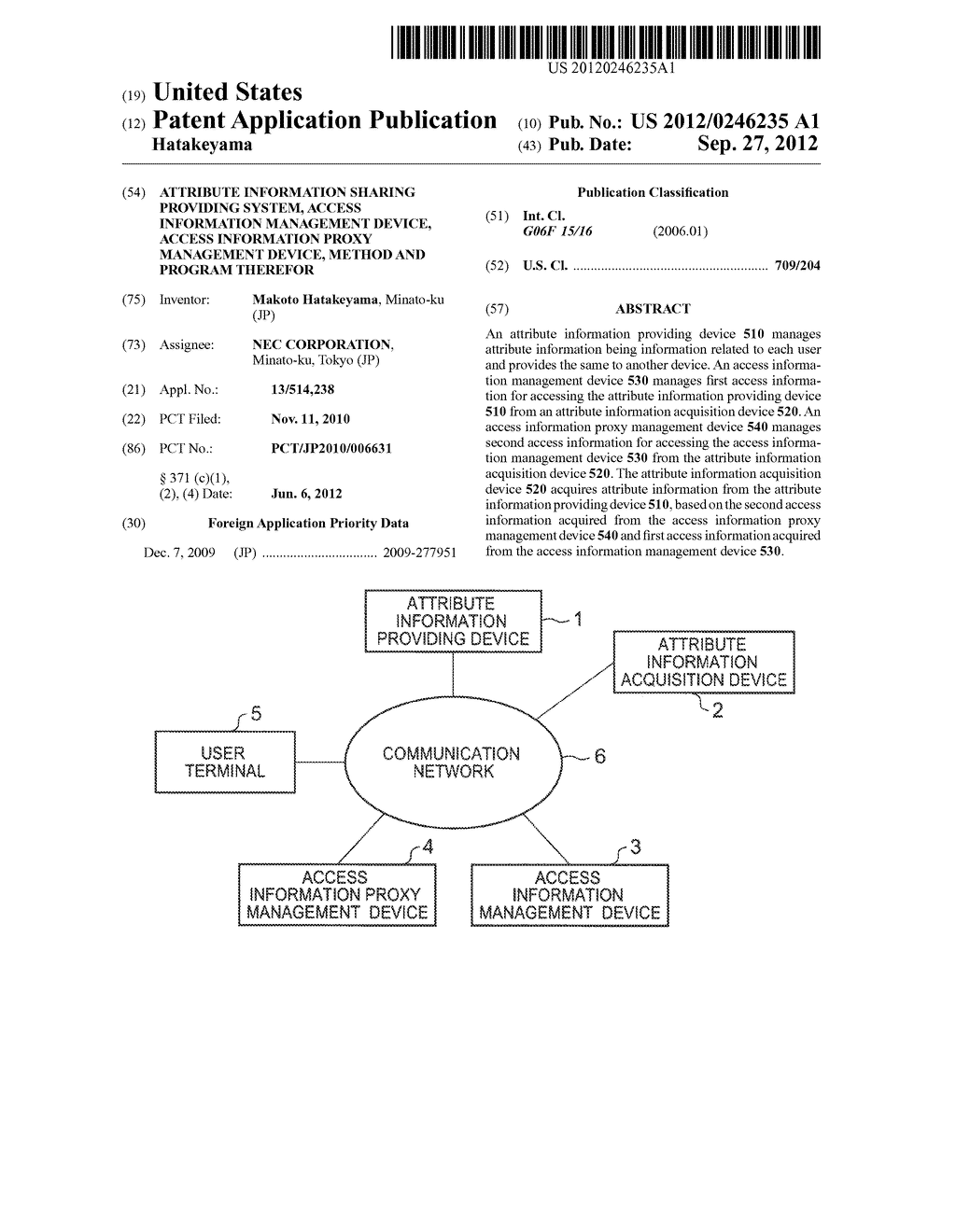 ATTRIBUTE INFORMATION SHARING PROVIDING SYSTEM, ACCESS INFORMATION     MANAGEMENT DEVICE, ACCESS INFORMATION PROXY MANAGEMENT DEVICE, METHOD AND     PROGRAM THEREFOR - diagram, schematic, and image 01