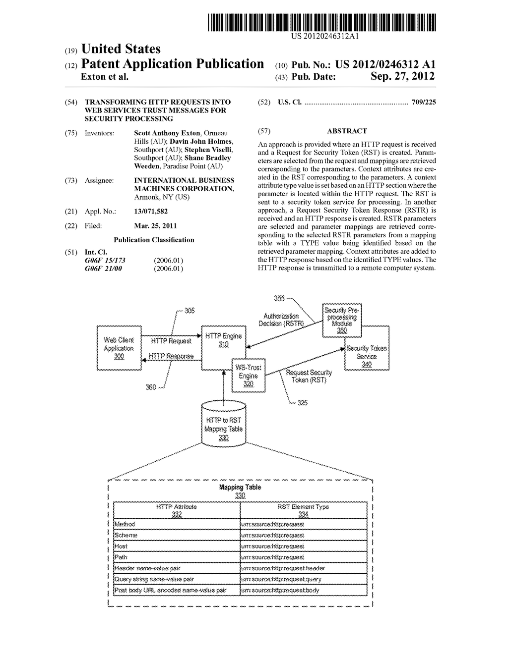 Transforming HTTP Requests Into Web Services Trust Messages For Security     Processing - diagram, schematic, and image 01