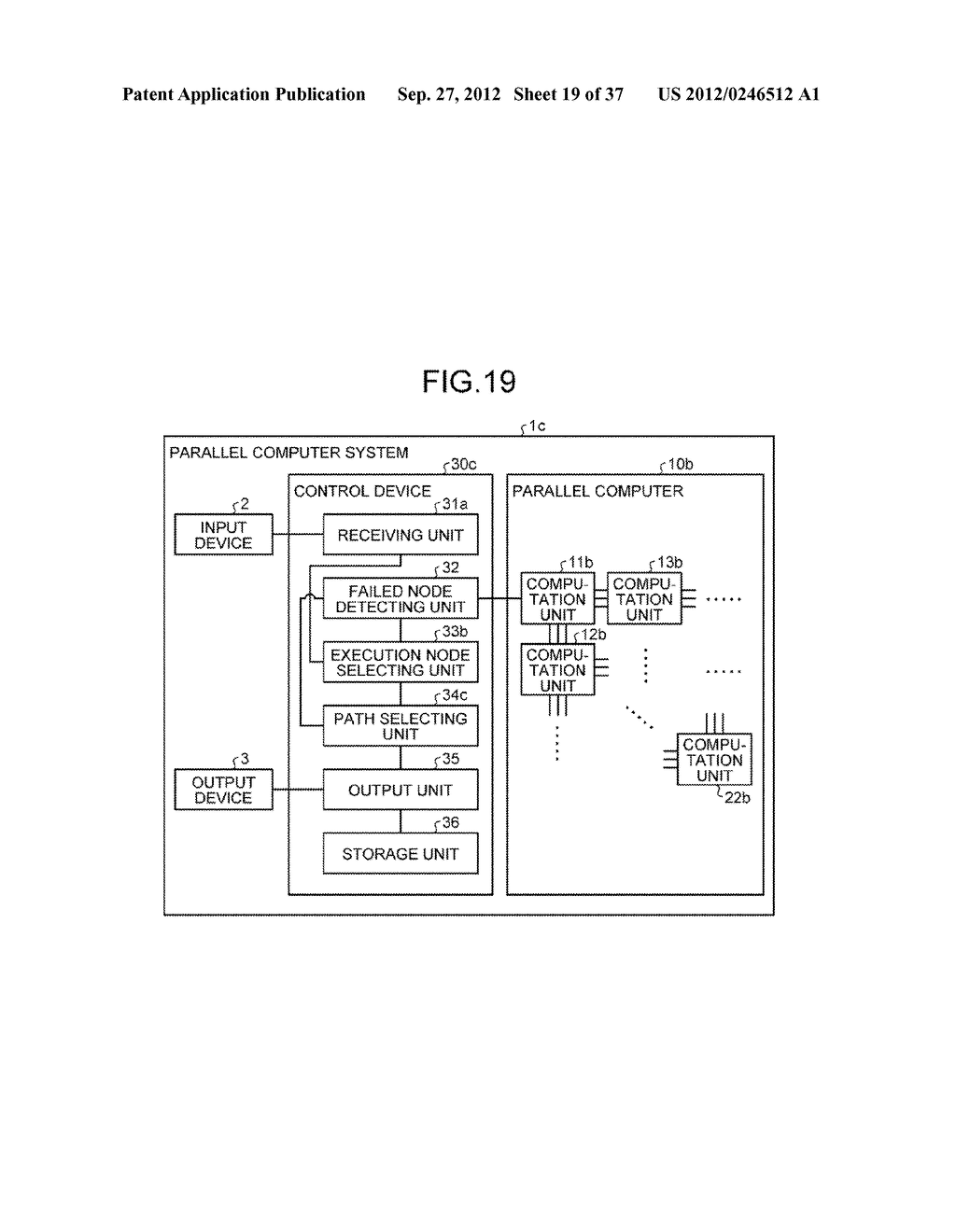 PARALLEL COMPUTER SYSTEM, CONTROL DEVICE, AND CONTROLLING METHOD - diagram, schematic, and image 20