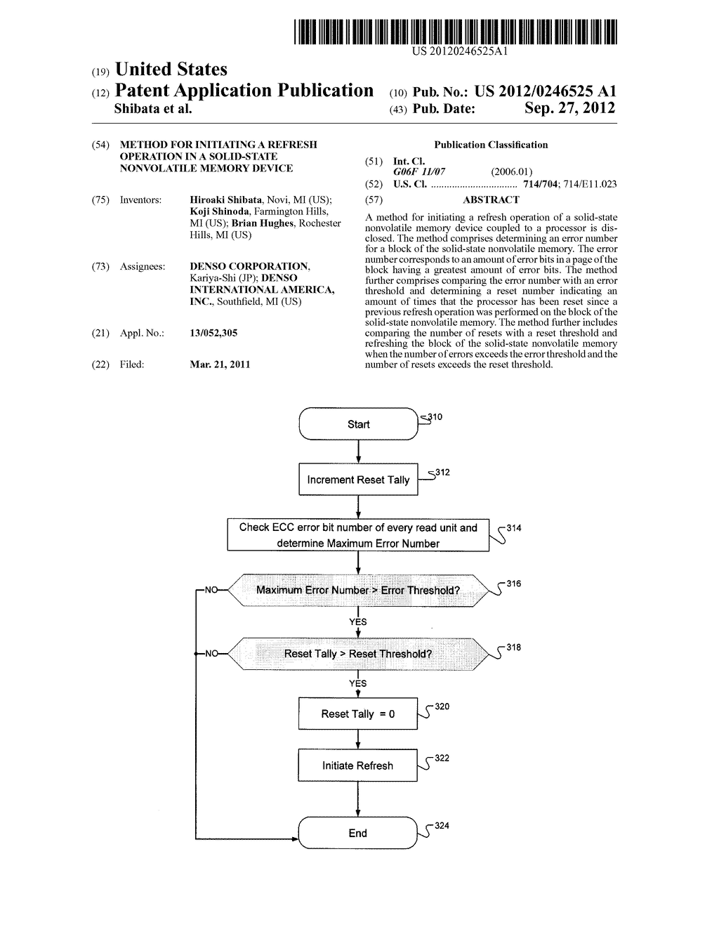 METHOD FOR INITIATING A REFRESH OPERATION IN A SOLID-STATE NONVOLATILE     MEMORY DEVICE - diagram, schematic, and image 01