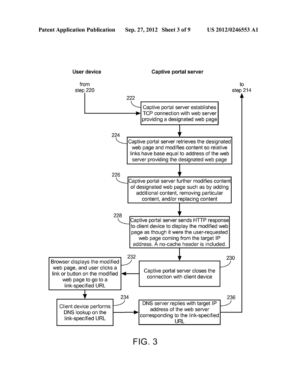 METHOD OF CAUSING A CLIENT DEVICE TO DISPLAY A DESIGNATED WEB PAGE AND     CAPTIVE PORTAL SERVER THEREOF - diagram, schematic, and image 04