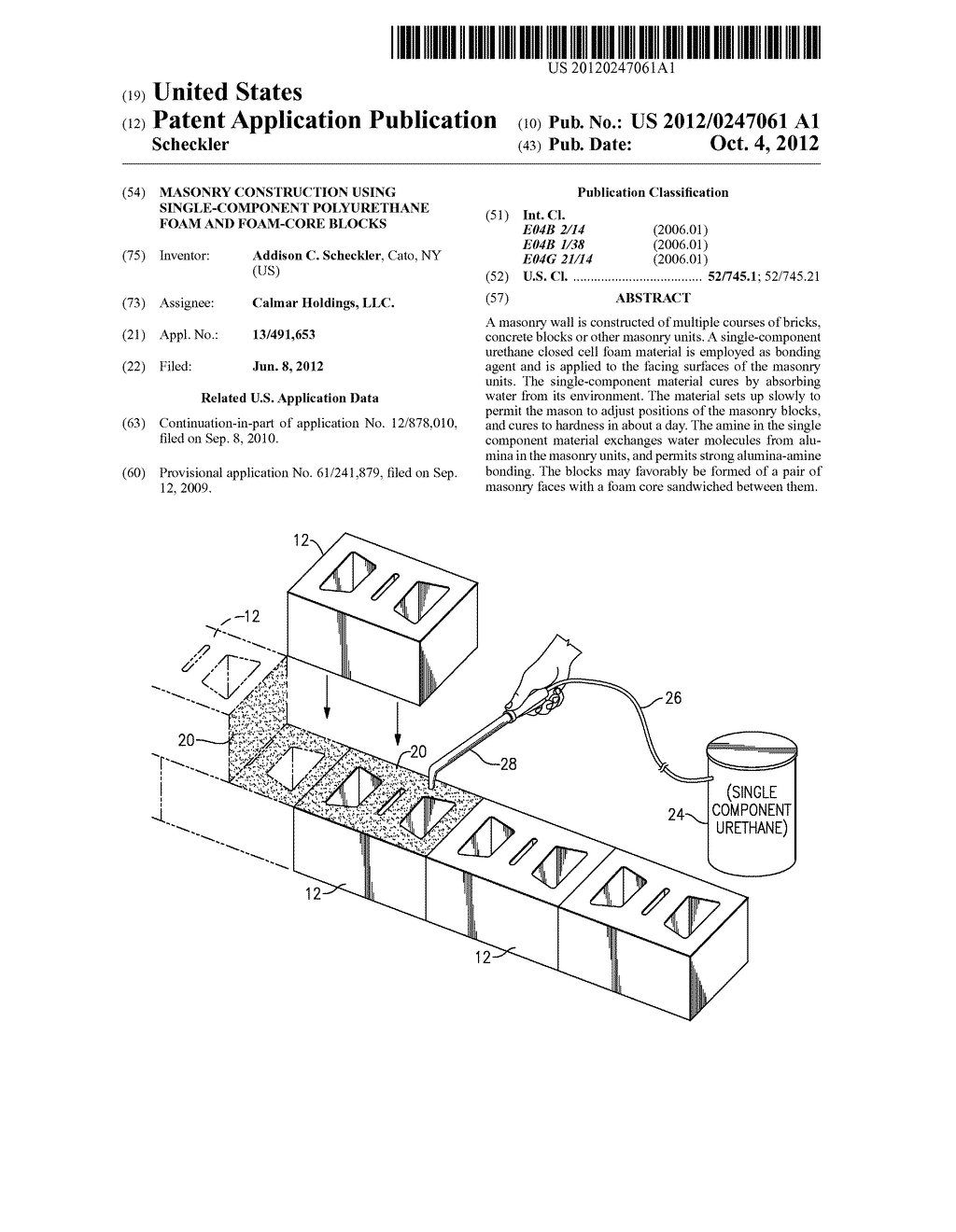 Masonry Construction using Single-Component Polyurethane Foam and     Foam-Core Blocks - diagram, schematic, and image 01