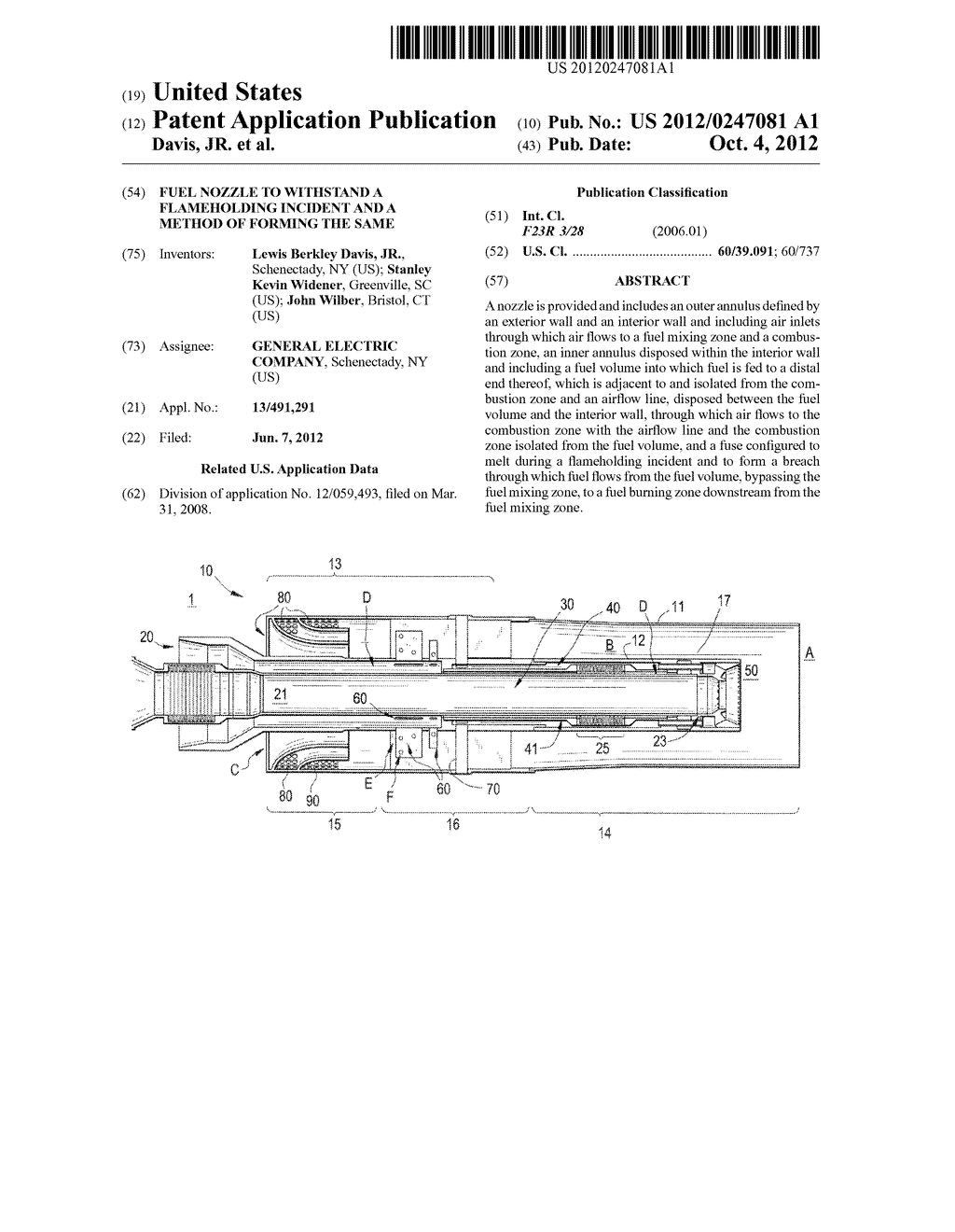 FUEL NOZZLE TO WITHSTAND A FLAMEHOLDING INCIDENT AND A METHOD OF FORMING     THE SAME - diagram, schematic, and image 01