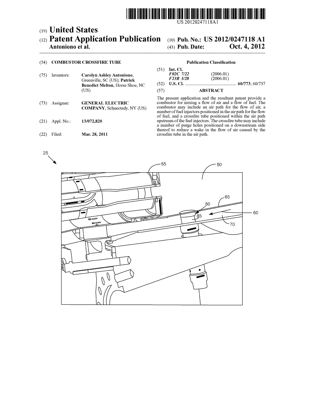 COMBUSTOR CROSSFIRE TUBE - diagram, schematic, and image 01