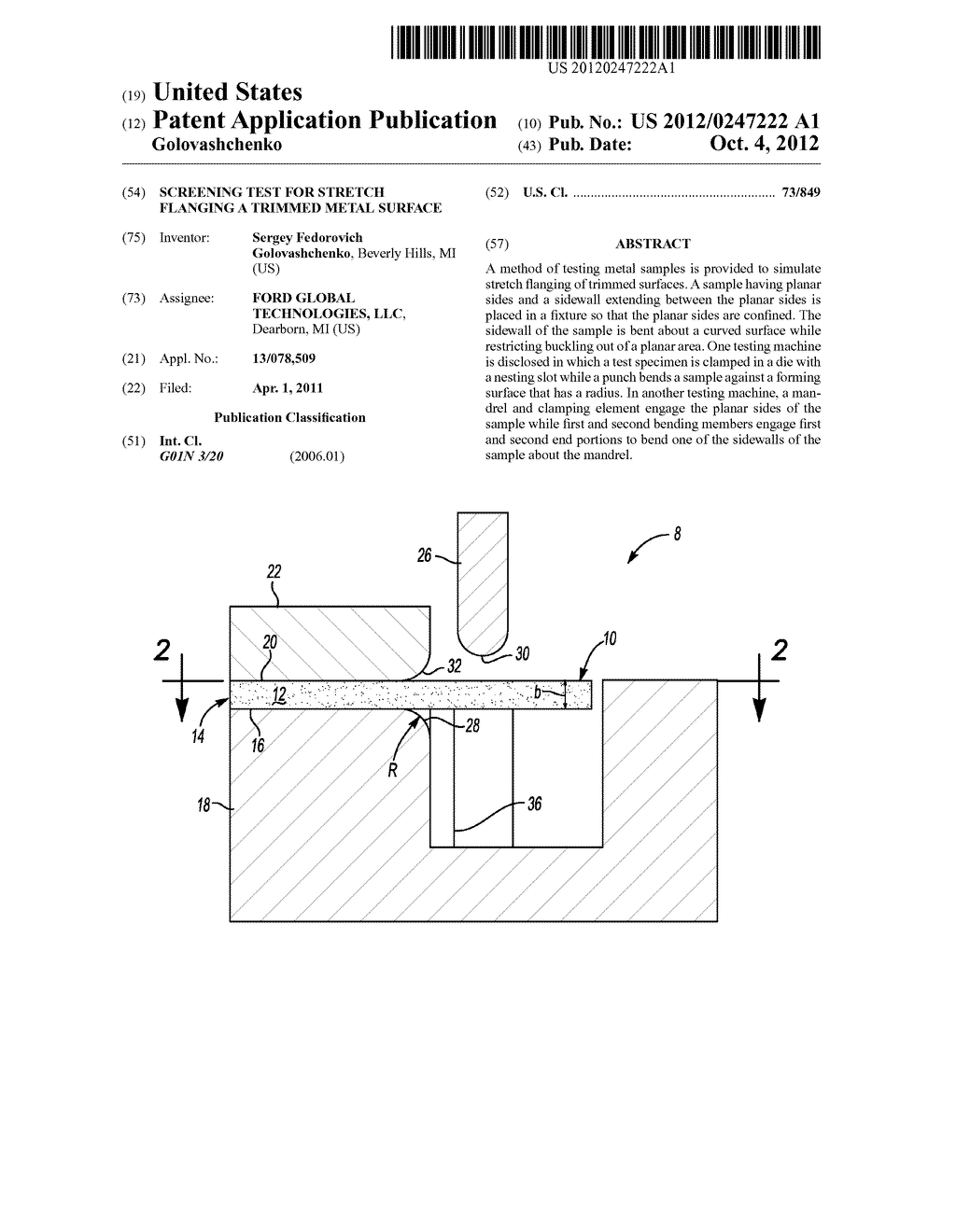 Screening Test for Stretch Flanging a Trimmed Metal Surface - diagram, schematic, and image 01