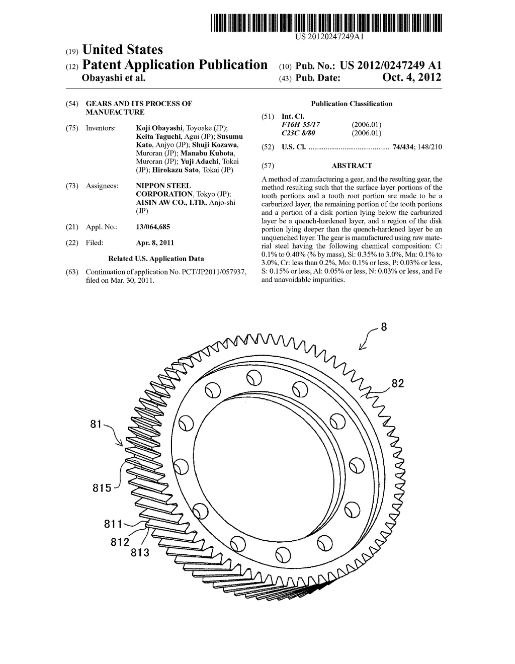 Gears and its process of manufacture - diagram, schematic, and image 01