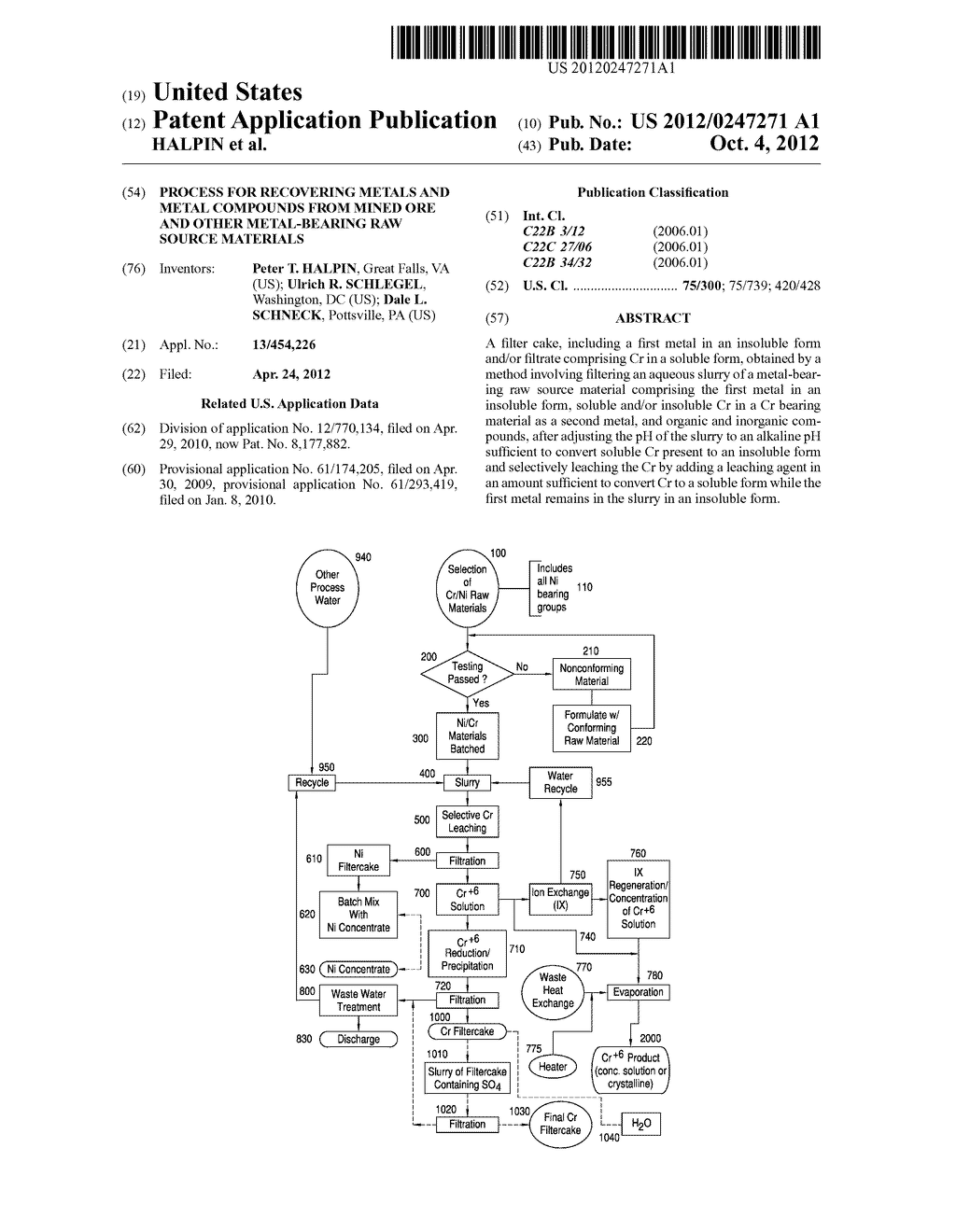 PROCESS FOR RECOVERING METALS AND METAL COMPOUNDS FROM MINED ORE AND OTHER     METAL-BEARING RAW SOURCE MATERIALS - diagram, schematic, and image 01