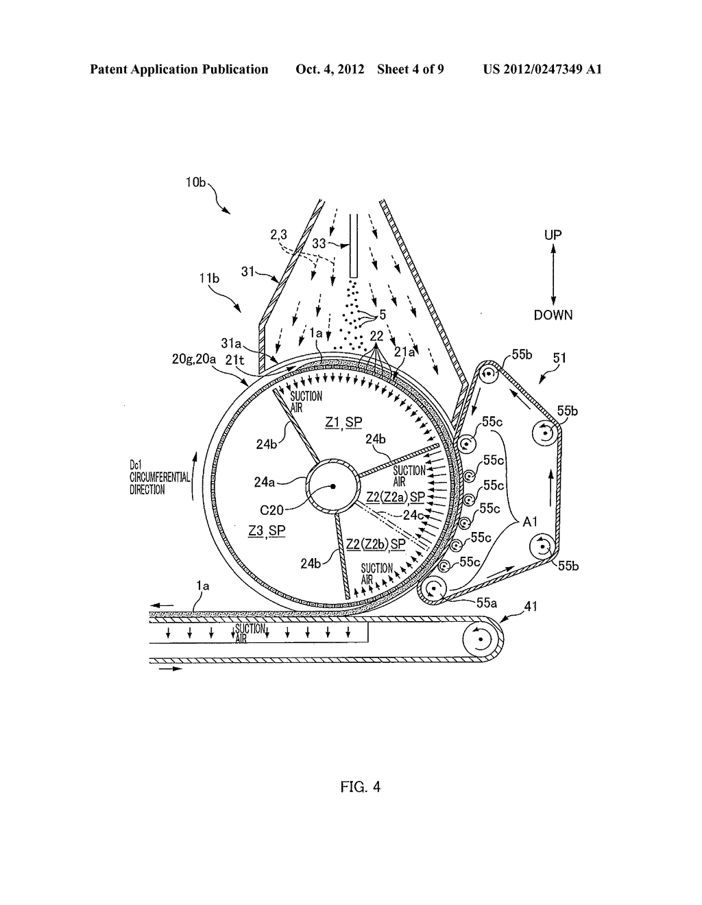 METHOD AND APPARATUS THAT MAKES THICKNESS OF ABSORBENT BODY THIN - diagram, schematic, and image 05