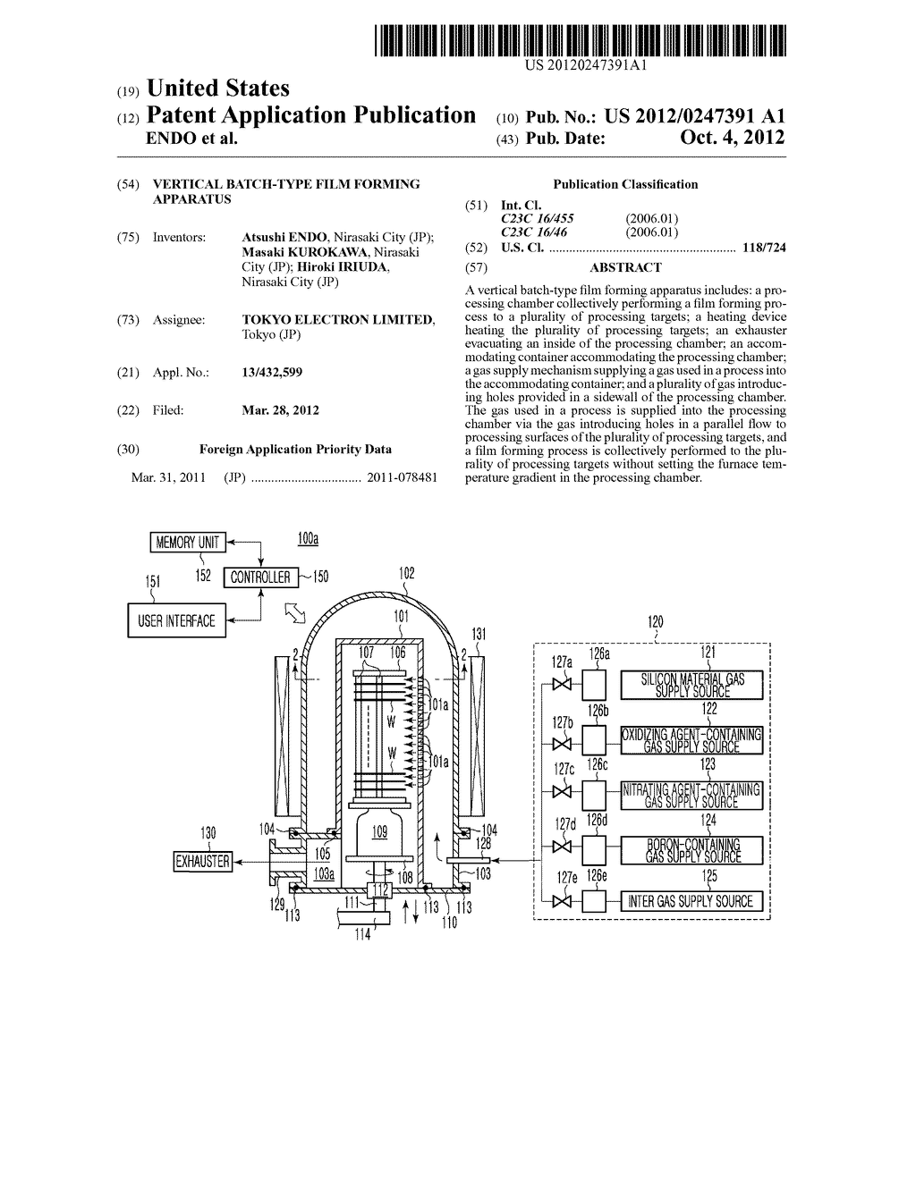 VERTICAL BATCH-TYPE FILM FORMING APPARATUS - diagram, schematic, and image 01