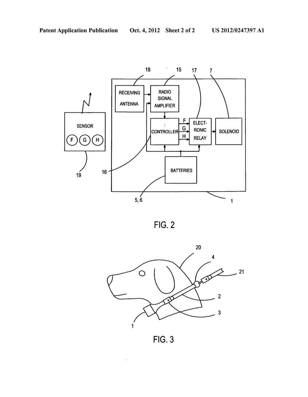 Remote control device for training animals via mechanical constriction on     the collar - diagram, schematic, and image 03