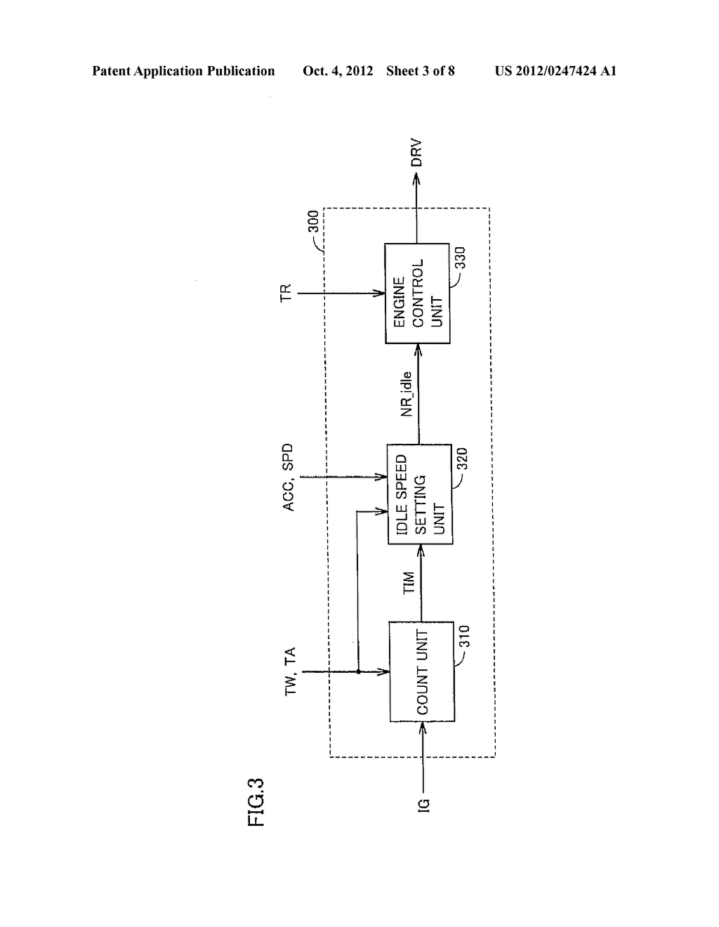 INTERNAL COMBUSTION ENGINE CONTROLLER FOR SETTING IDLE SPEED AND VEHICLE     MOUNTING THE SAME - diagram, schematic, and image 04