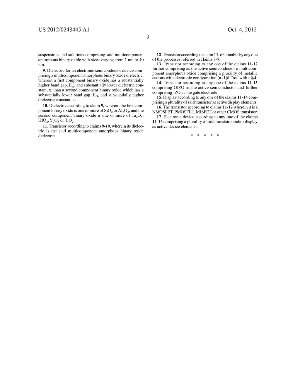 AMORPHOUS MULTICOMPONENT DIELECTRIC BASED ON THE MIXTURE OF HIGH BAND GAP     AND HIGH K MATERIALS, RESPECTIVE DEVICES AND MANUFACTURE - diagram, schematic, and image 20