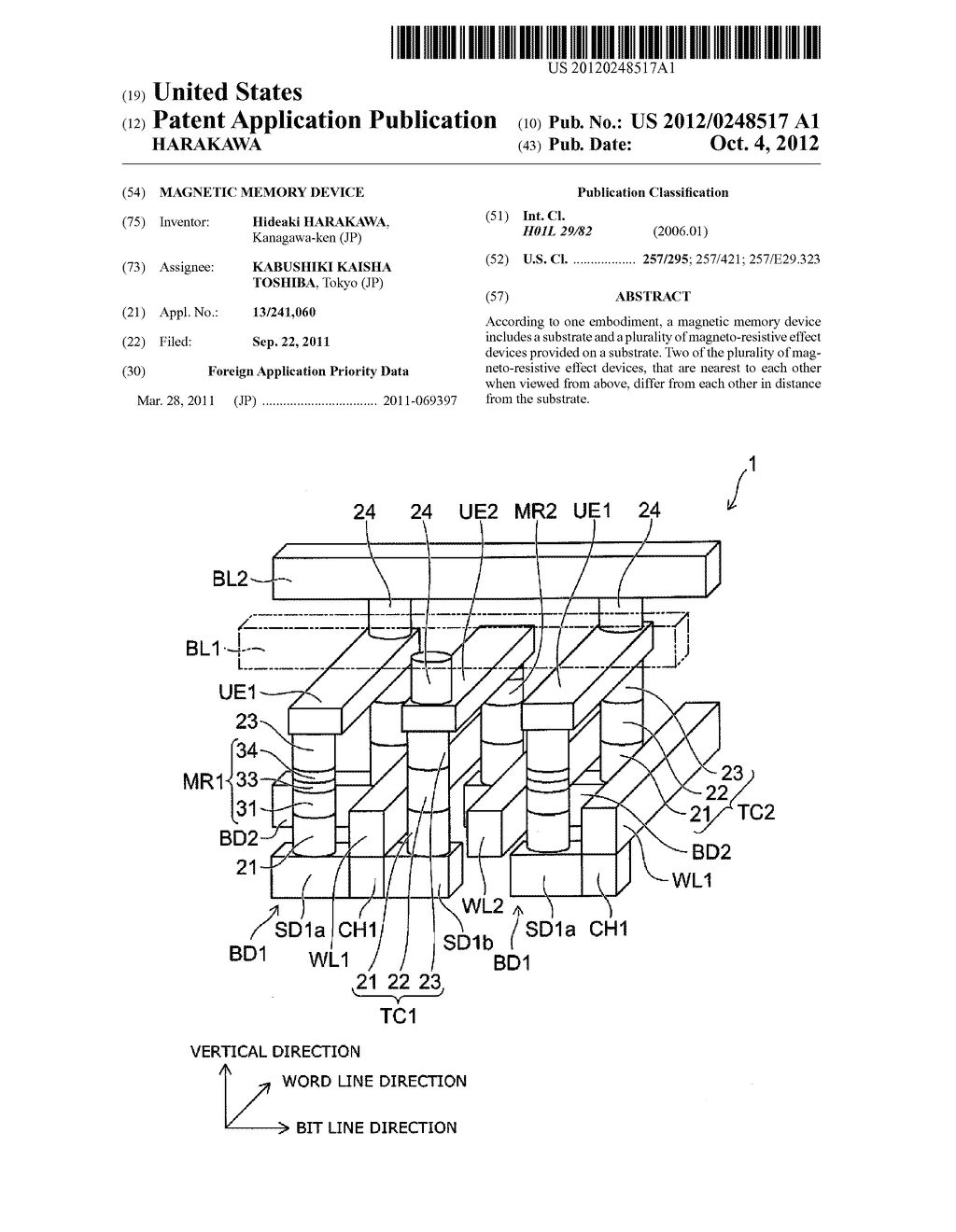 MAGNETIC MEMORY DEVICE - diagram, schematic, and image 01