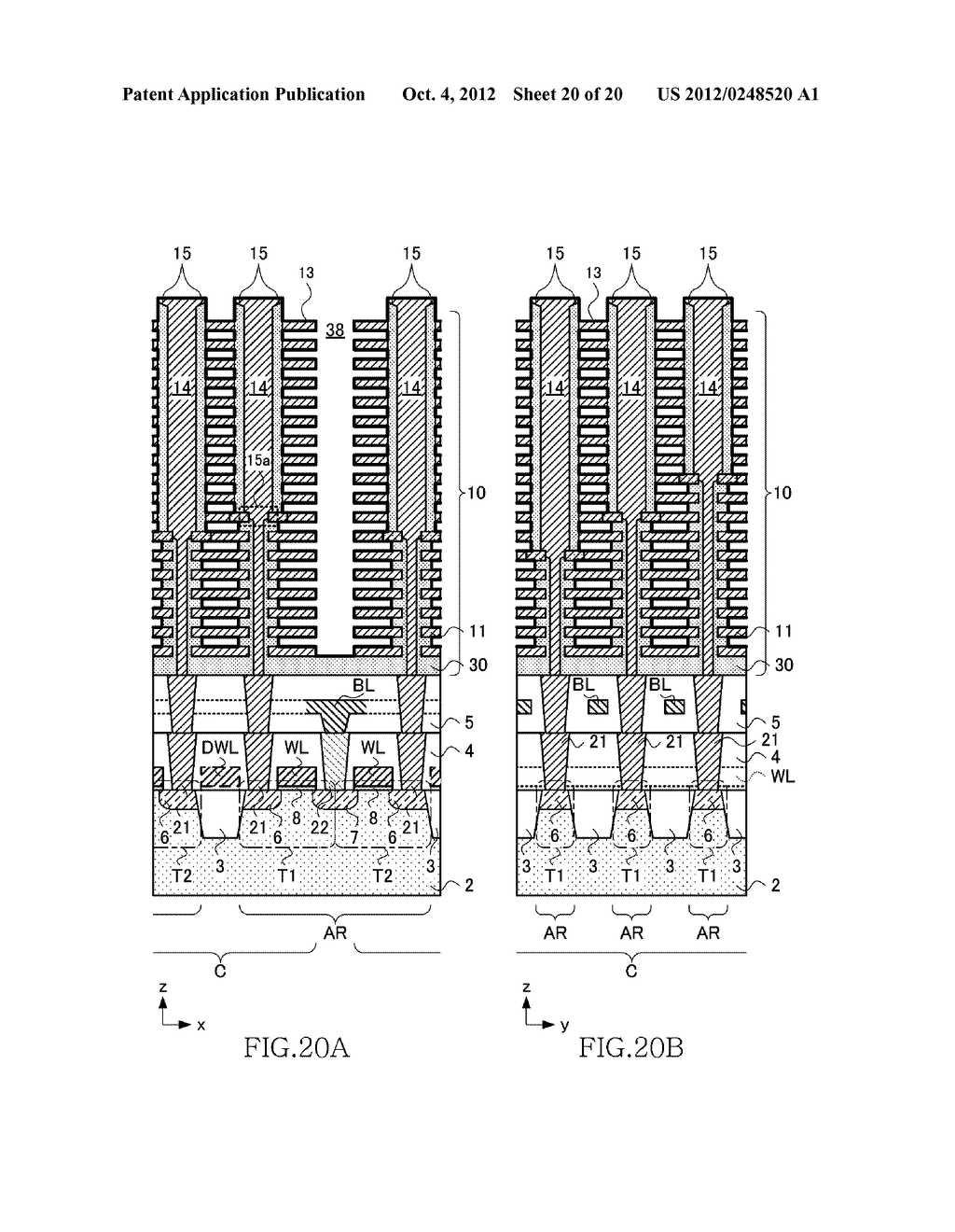 SEMICONDUCTOR MEMORY DEVICE HAVING PLURAL CELL CAPACITORS STACKED ONE     ANOTHER AND MANUFACTURING METHOD THEREOF - diagram, schematic, and image 21