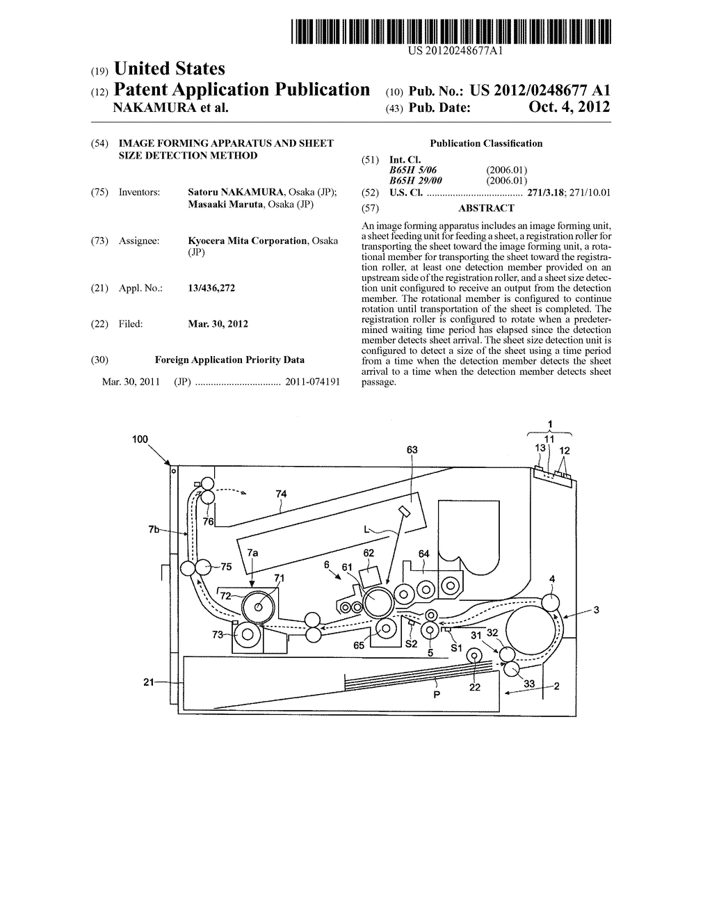 IMAGE FORMING APPARATUS AND SHEET SIZE DETECTION METHOD - diagram, schematic, and image 01