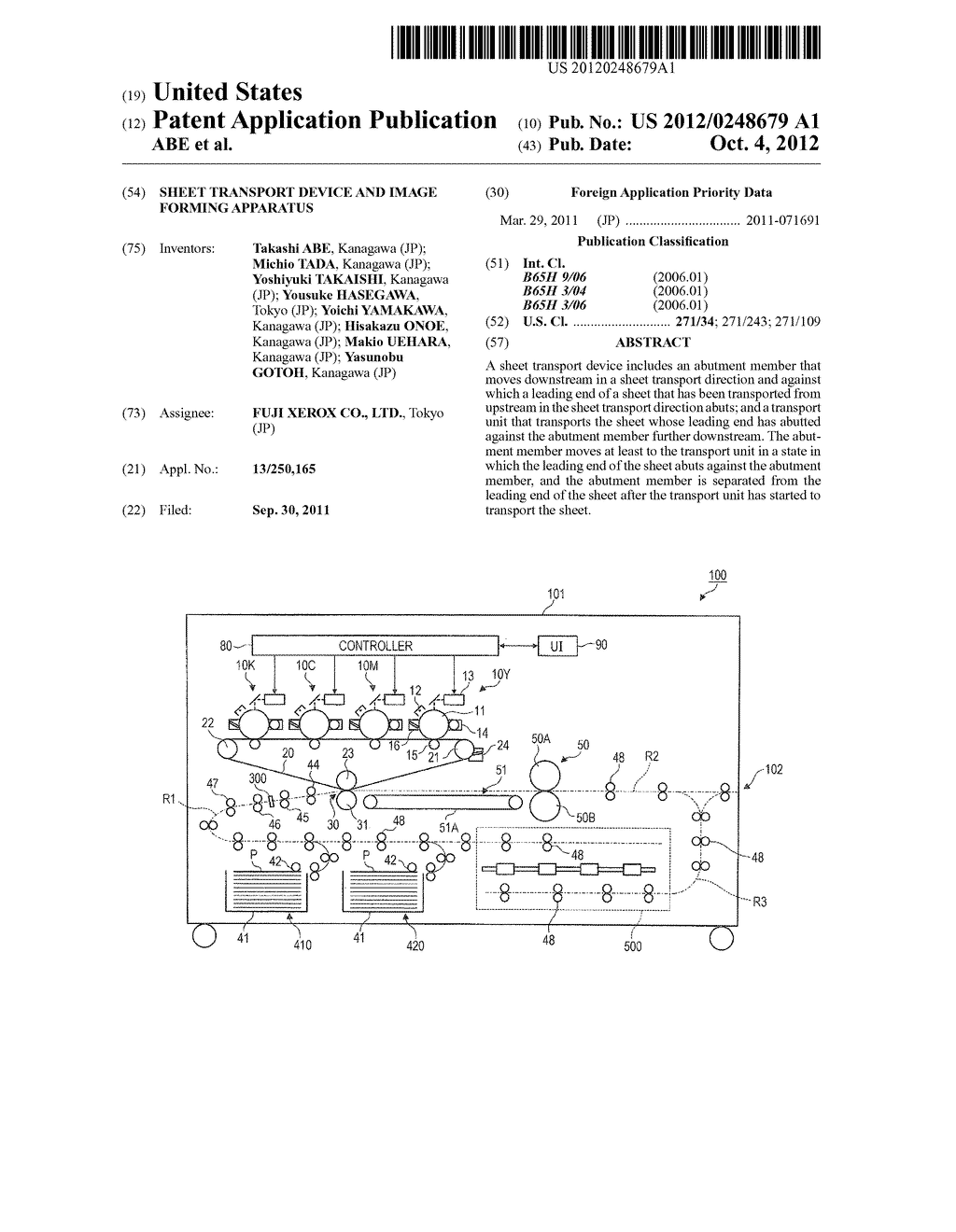 SHEET TRANSPORT DEVICE AND IMAGE FORMING APPARATUS - diagram, schematic, and image 01