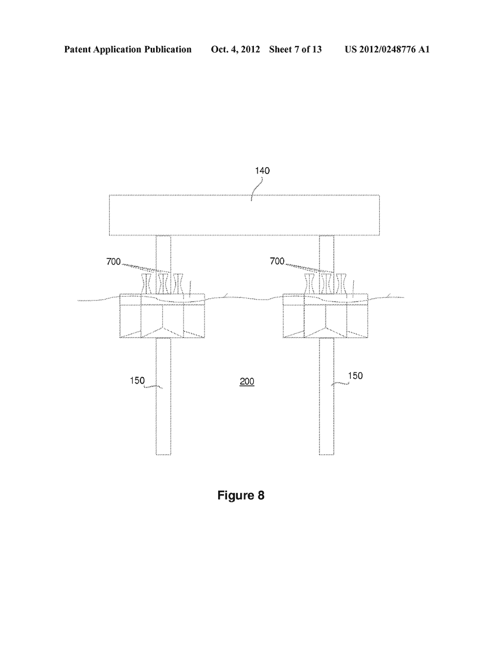 WAVE ENERGY EXTRACTION SYSTEM USING AN OSCILLATING WATER COLUMN ATTACHED     TO THE COLUMNS OF AN OFFSHORE PLATFORM - diagram, schematic, and image 08