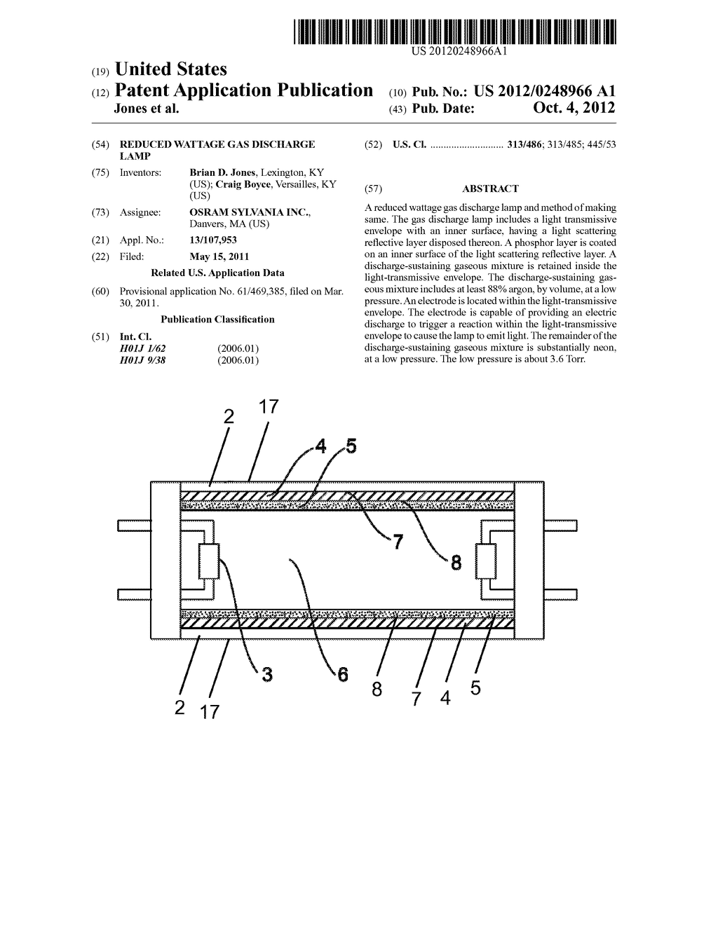 REDUCED WATTAGE GAS DISCHARGE LAMP - diagram, schematic, and image 01