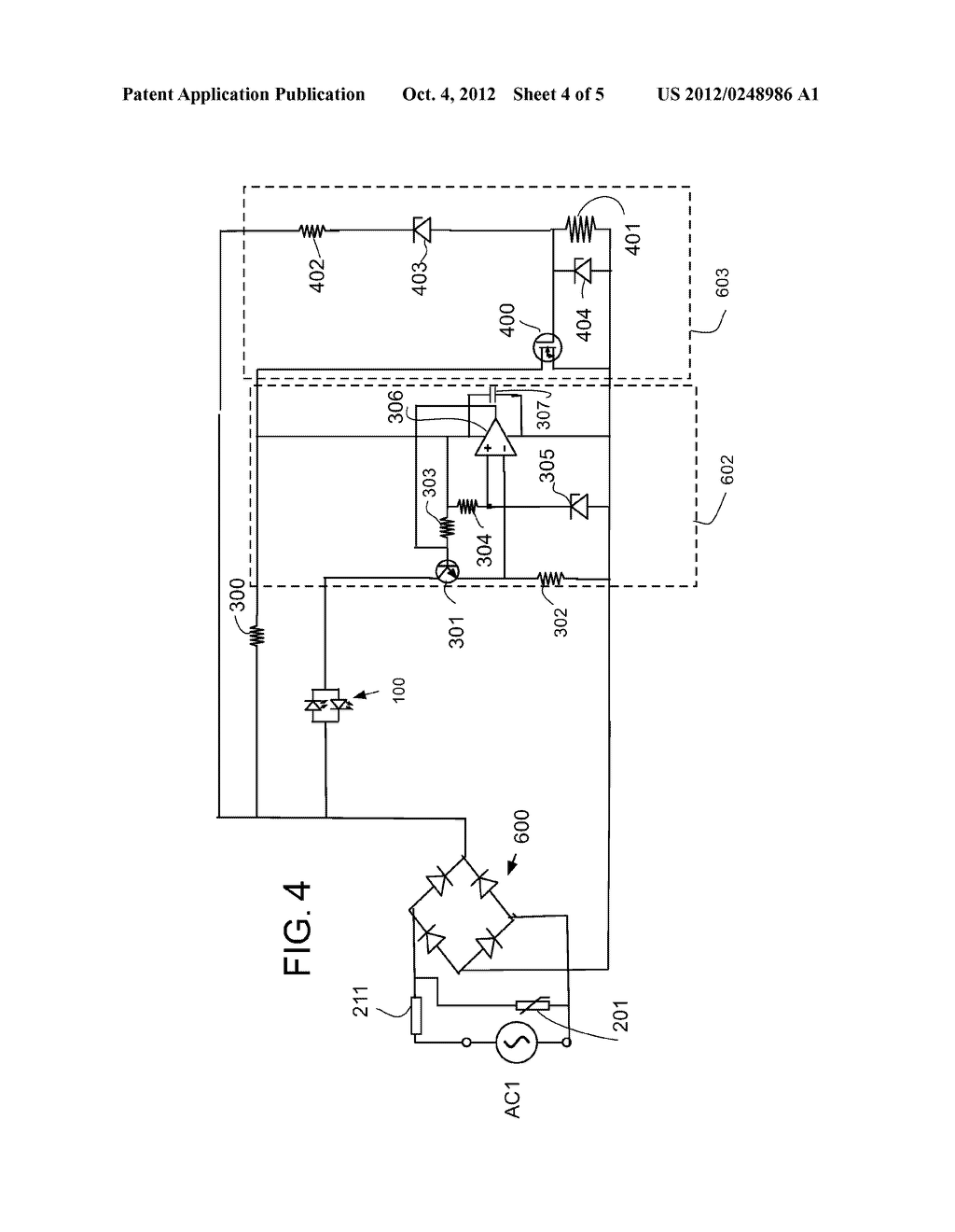 Solid state light AC line voltage interface with current and voltage     limiting - diagram, schematic, and image 05