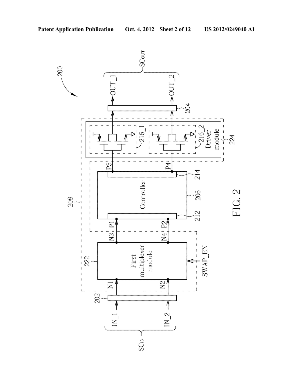 CONTROLLER CHIP WITH SIGNAL SWAPPING CAPABILITY FOR CONTROLLING MOTOR     DEVICE AND RELATED METHOD THEREOF - diagram, schematic, and image 03