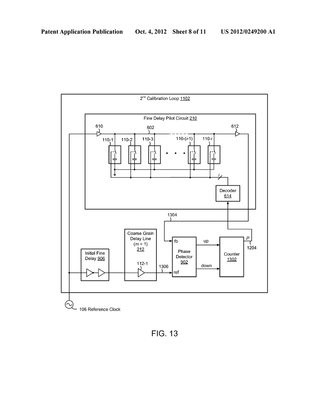 DIGITALLY CONTROLLED DELAY LINES WITH FINE GRAIN AND COARSE GRAIN DELAY     ELEMENTS, AND METHODS AND SYSTEMS TO ADJUST IN FINE GRAIN INCREMENTS - diagram, schematic, and image 09