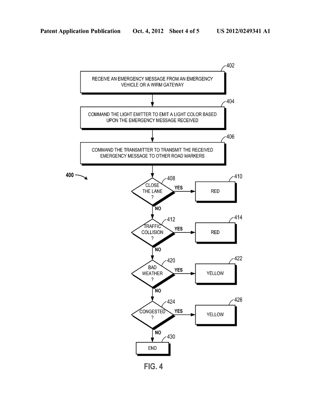 Communication of emergency messages with road markers - diagram, schematic, and image 05