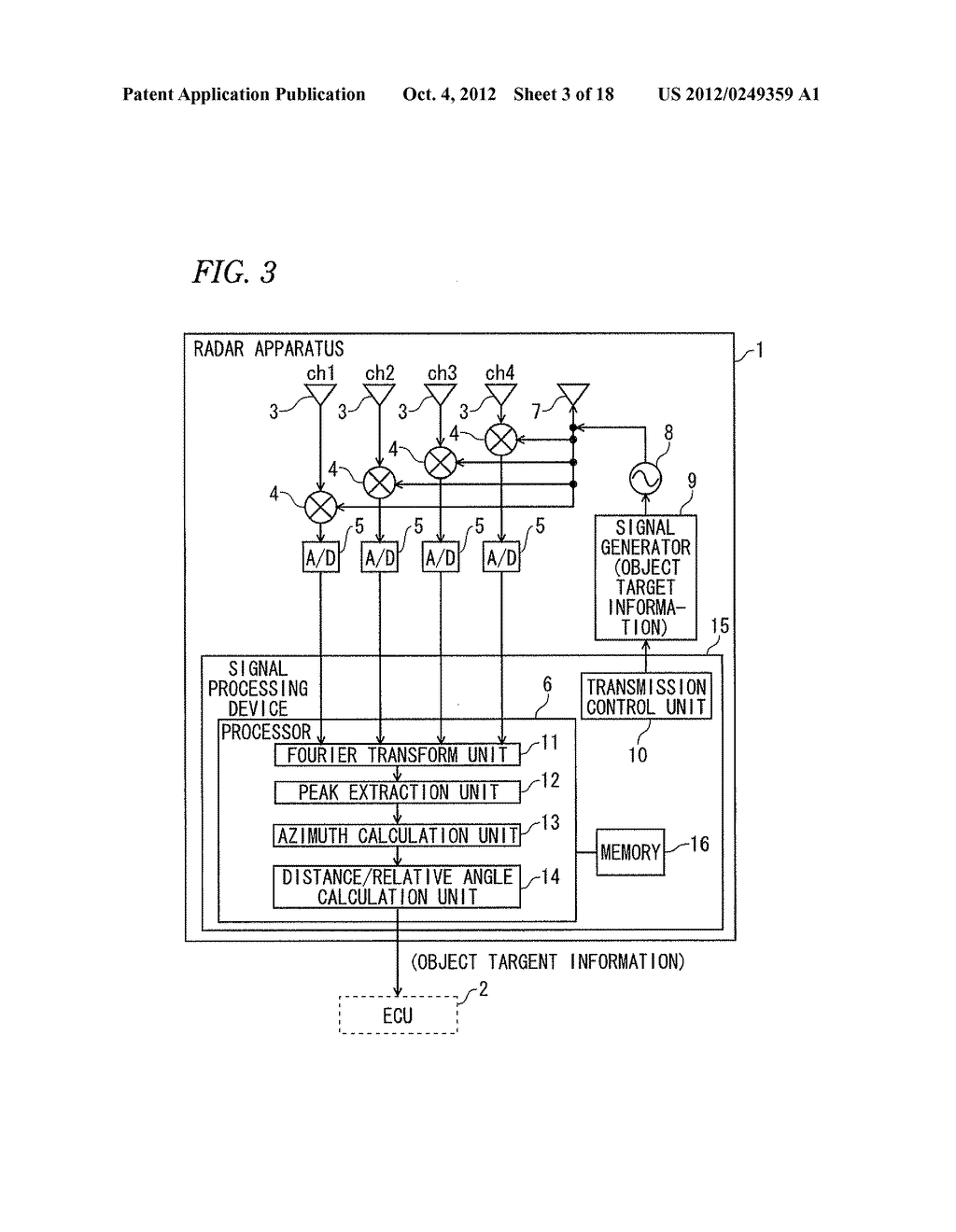 CALCULATION DEVICE FOR RADAR APPARATUS, RADAR APPARATUS, AND CALCULATION     METHOD AND PROGRAM FOR RADAR APPARATUS - diagram, schematic, and image 04