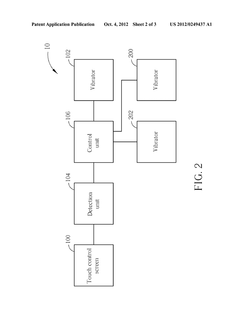 Device and Method of Touch Control Feedback and Touch Control Display     Device Using the Same - diagram, schematic, and image 03