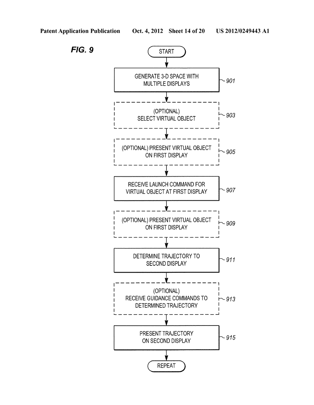 VIRTUAL LINKS BETWEEN DIFFERENT DISPLAYS TO PRESENT A SINGLE VIRTUAL     OBJECT - diagram, schematic, and image 15