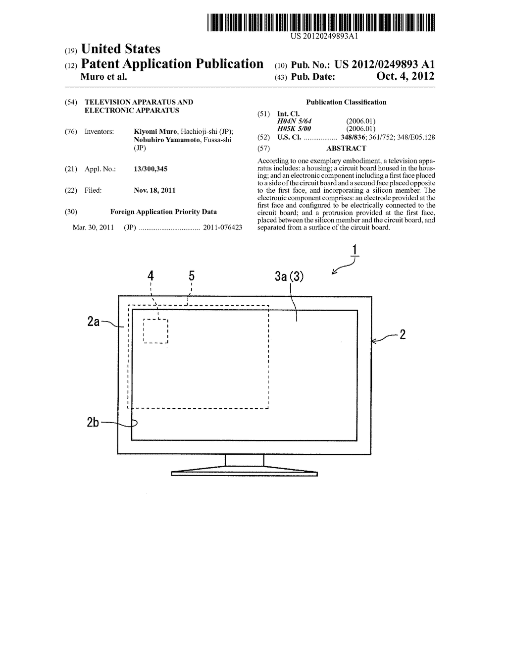 TELEVISION APPARATUS AND ELECTRONIC APPARATUS - diagram, schematic, and image 01